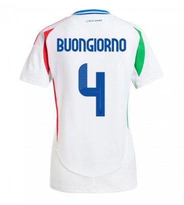Italien Alessandro Buongiorno #4 Bortatröja Kvinnor EM 2024 Kortärmad